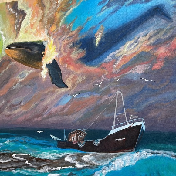 Surrealist painting "Breath of a dream" by Hanа - Picture 4 of 11